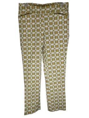 Spartina 449 Maren Slim Pull-On Pant Retro Floral Print Womens Size Medium NWOT